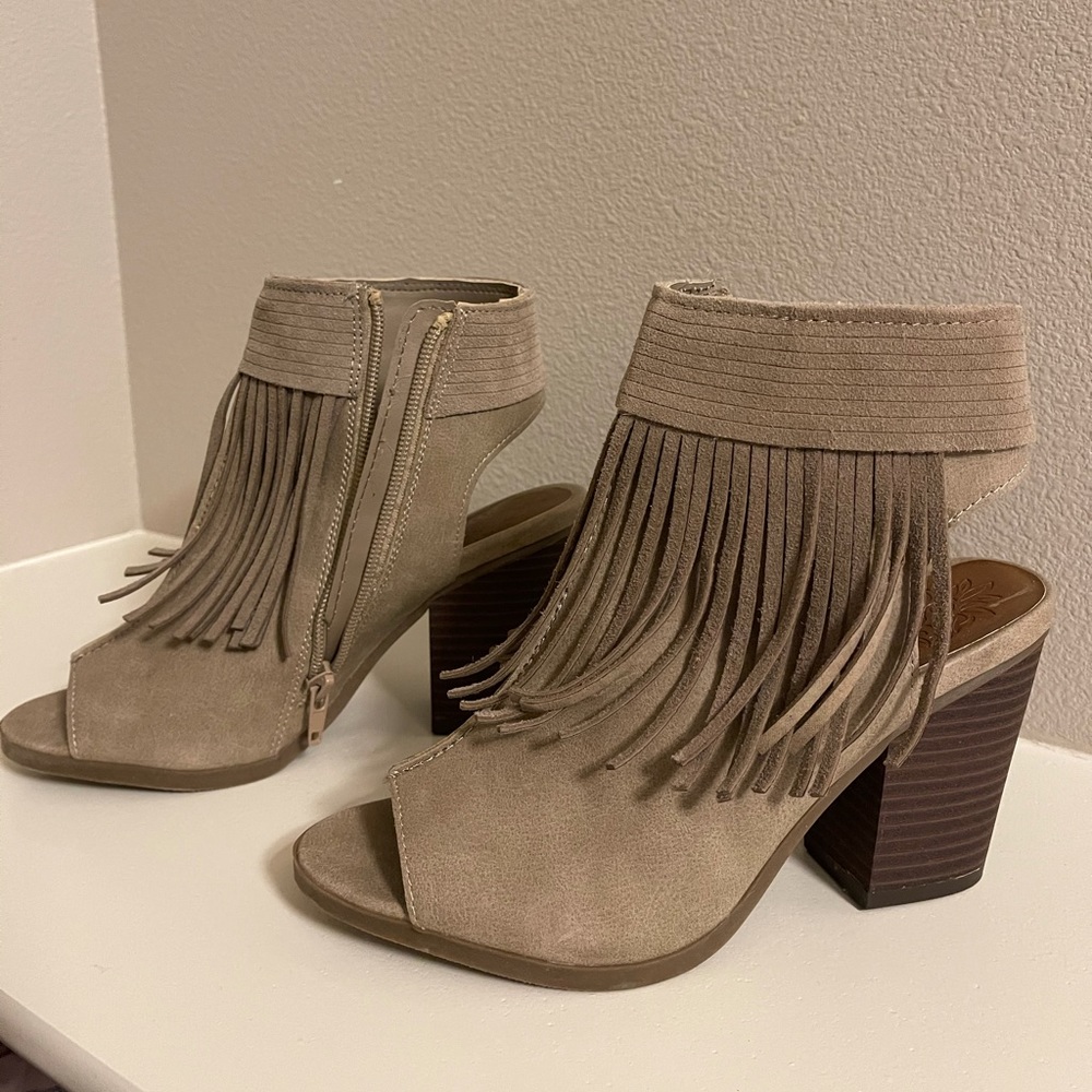 Open toe booties